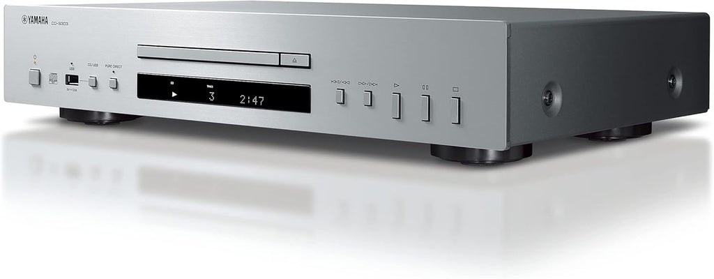 Yamaha CD-S303 lecteur CD avec Convertisseur Numérique-Analogique haute performance 24 bits/192 kHz, mode Pure Direct, Port USB, compatible Hi-Res Audio, Argent
