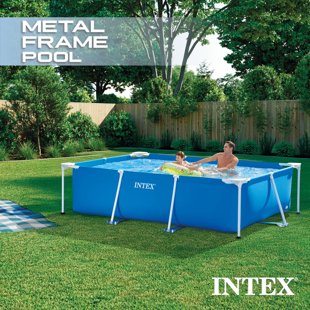 Intex Piscine Metal Frame Junior rectangulaire Tubulaire (l) 2,60 x (l) 1,60 x (h) 0,65m