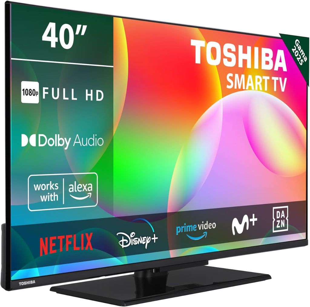 Toshiba 40LV3563DG Smart TV de 40", avec résolution Full HD (1920 x 1080), HDR, socle central, compatible avec Alexa, WiFi