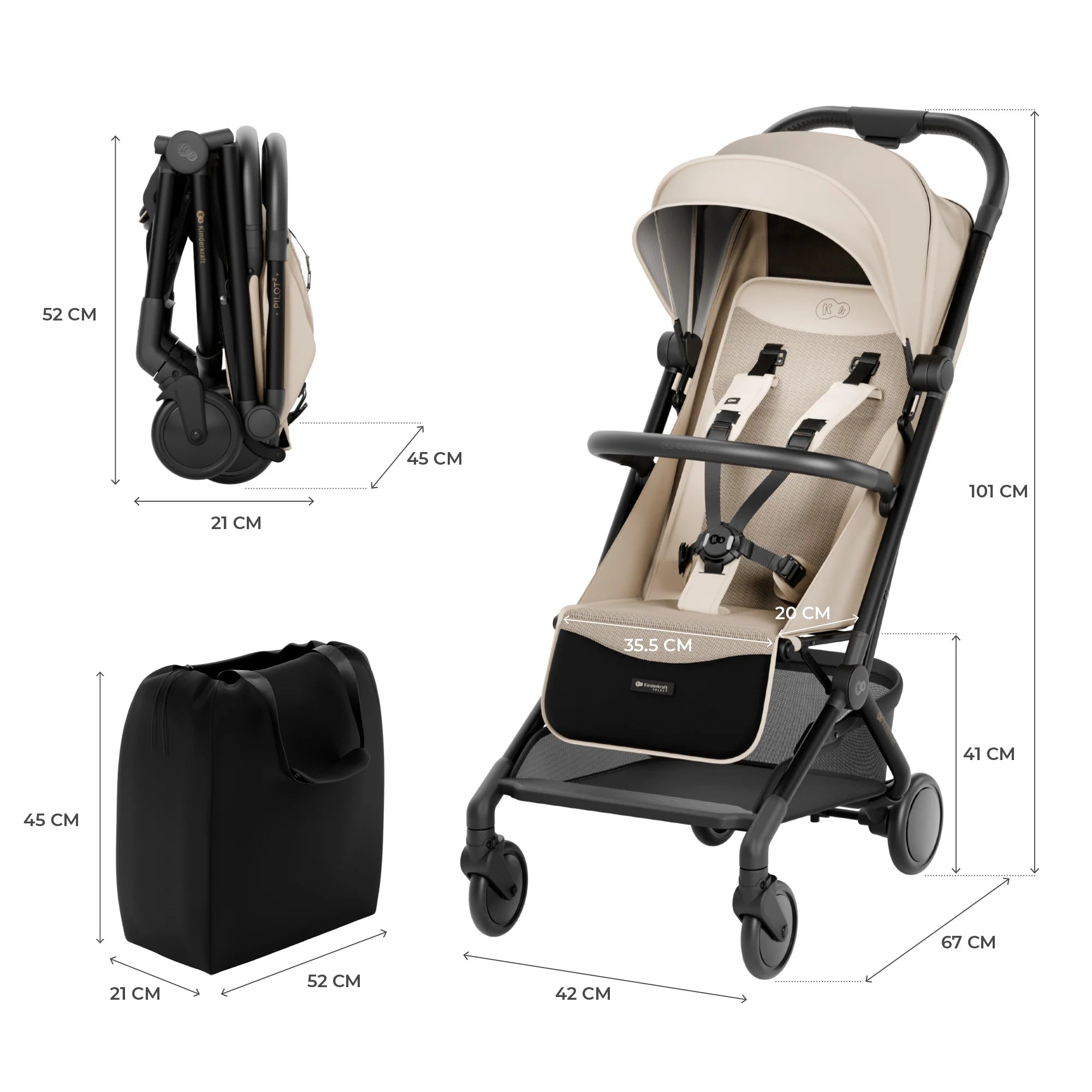 Poussette légère Kinderkraft PILOT 2