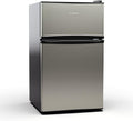 KLARSTEIN Big Daddy Cool - Frigo réfrigérateur, réfrigérateur combiné, Compartiment bouteilles, Bac légumes, Eclairage intérieur, Look moderne, Nettoyage facile, Pieds réglables, 86 L - Argent