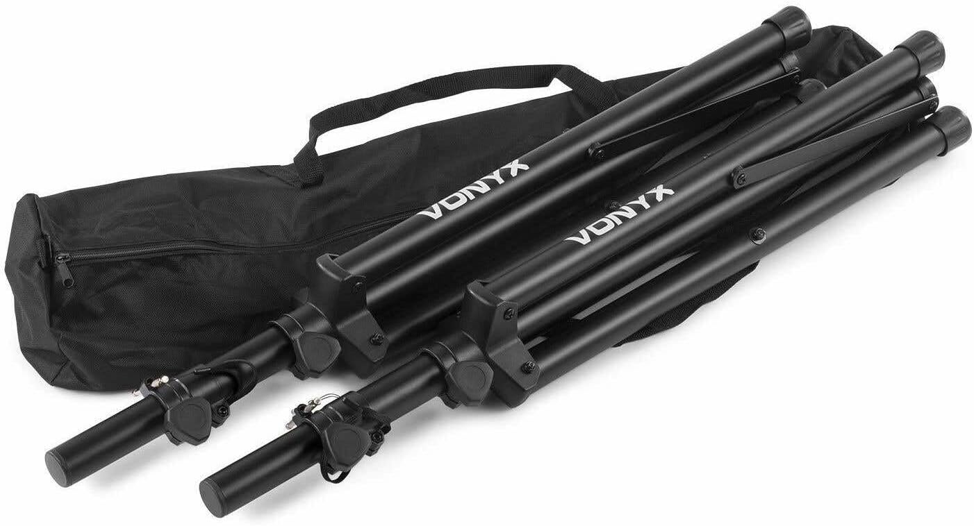 Pack Sono Complet avec Table de Mixage, 2 Enceintes Passives, Micros UHF, Câbles - 1600 Watts, Pied d'Enceines 110 à 175 cm, Bluetooth, MP3, Idéal pour Les DJ Mobiles, Groupes, Événements, Concerts