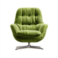 Chaise Pivotante en Velours Côtelé Vert avec Base Chromée