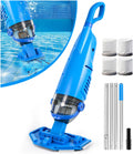 LanBlu Aspirateur Piscine Sans Fil, 2.5m Aspirateurs Piscines Batterie avec Tige Télescopique,4200L/H Manuel Aspirateur Piscine Hors Sol avec 4 Filtre,Conception Anti-retour Balai Aspirateurs Piscines