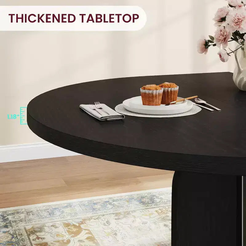 Table à manger ronde extensible 47-63 pour 4-8 personnes, table de cuisine extensible en bois de style ferme avec cadre métallique, ovale peu encombrante pour appartement, gris rétro