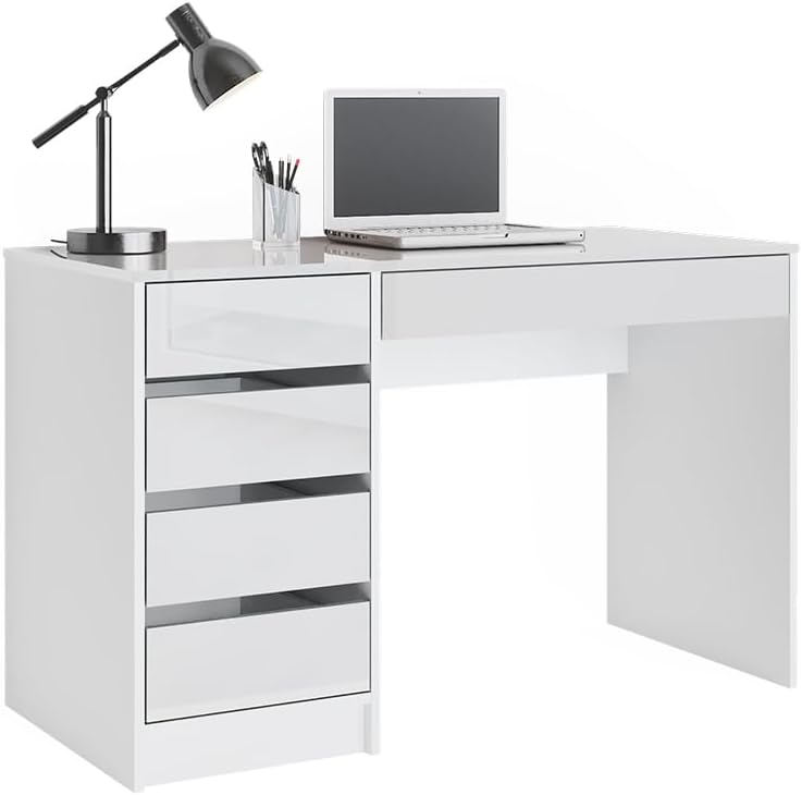 Vicco Coiffeuse Sherry, Blanc Haute Brillance, 120 cm sans Miroir