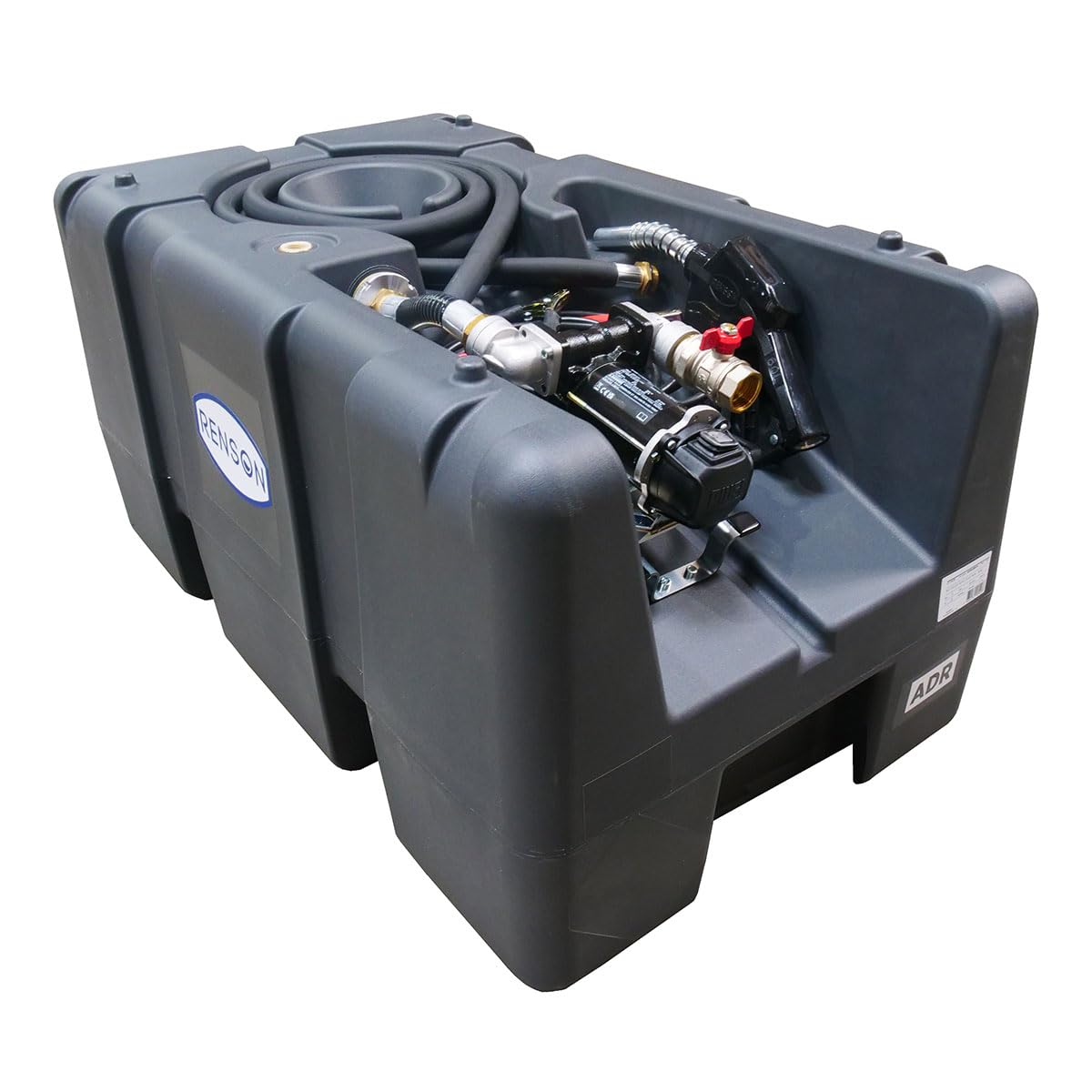 Cuve de transport Gasoil/GNR 200 litres avec pompe 12V 40L/min, Cuve fuel de ravitaillement pour stockage gazole avec station de remplissage et pistolet manuel (Pistolet manuel)