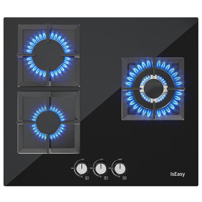 Plaque gaz ISEASY 3 feux encastrable 60x52 cm