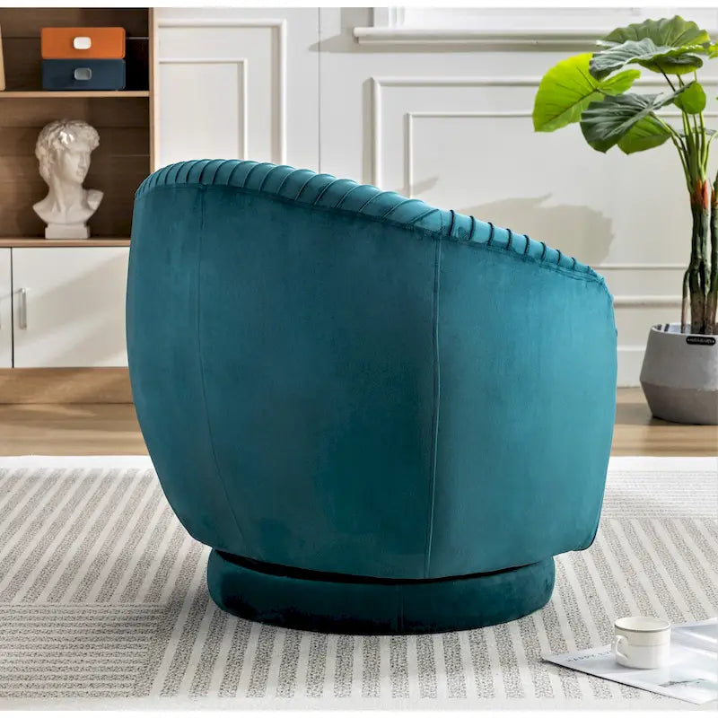 Petit fauteuil pivotant rond en velours Milvo