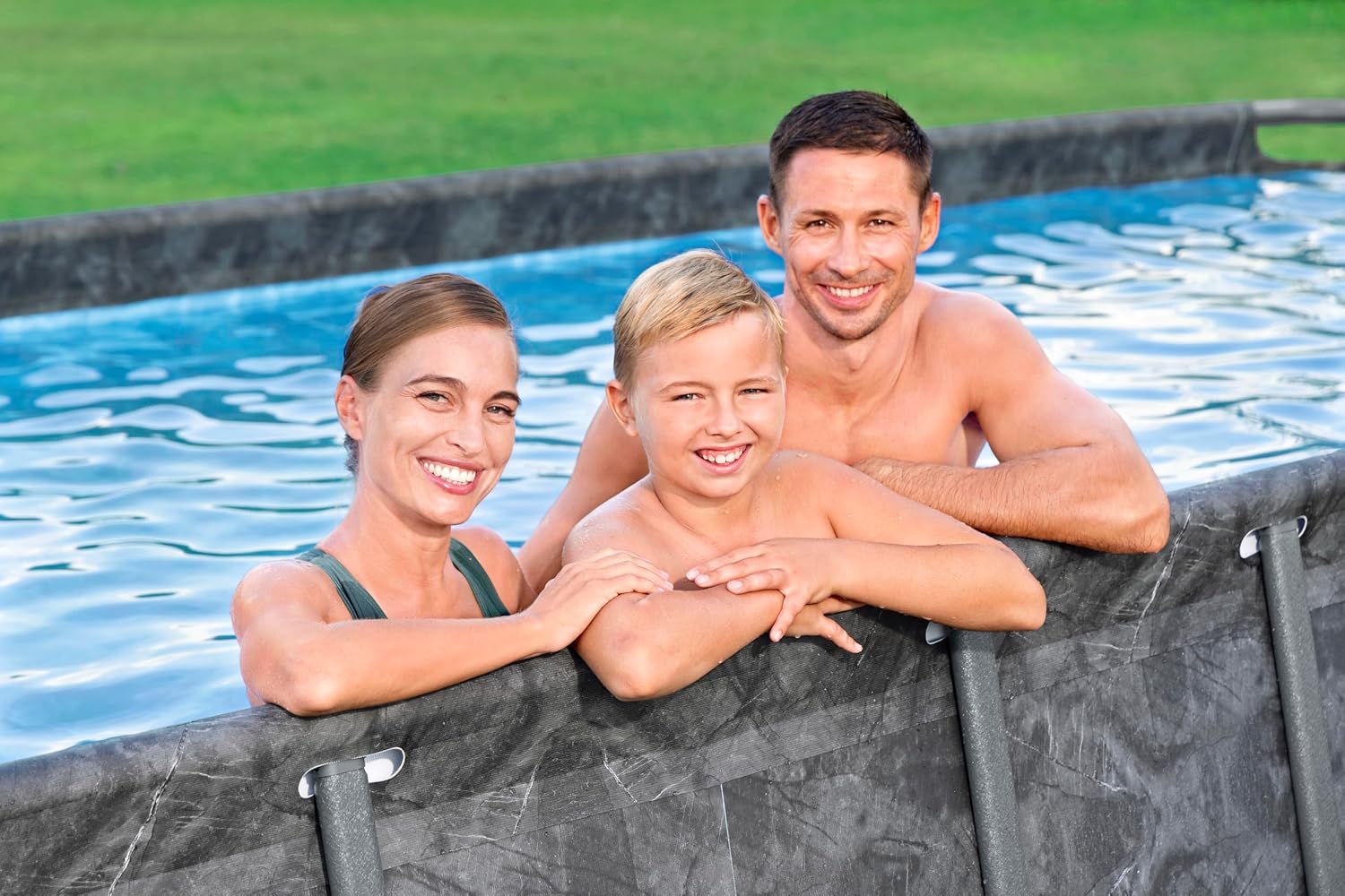 Bestway Kit Piscine Hors Sol rectangulaire APX 365-549 cm x 274 cm x 132 cm - Gris foncé
