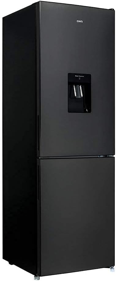 CHIQ Réfrigérateur congélateur bas FBM228NE4DE 231L (161 + 70) Froid ventilé, No Frost, Acier inoxydable noir, portes réversibles, 42 db, 12 ans de garantie sur le compresseur