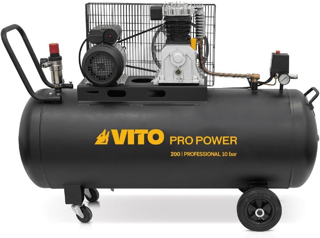 VITO - Compresseur à Courroie 200L 10 bar 4 CV 3 kW professionnel 2800 Tr/min AIR 400 L/min