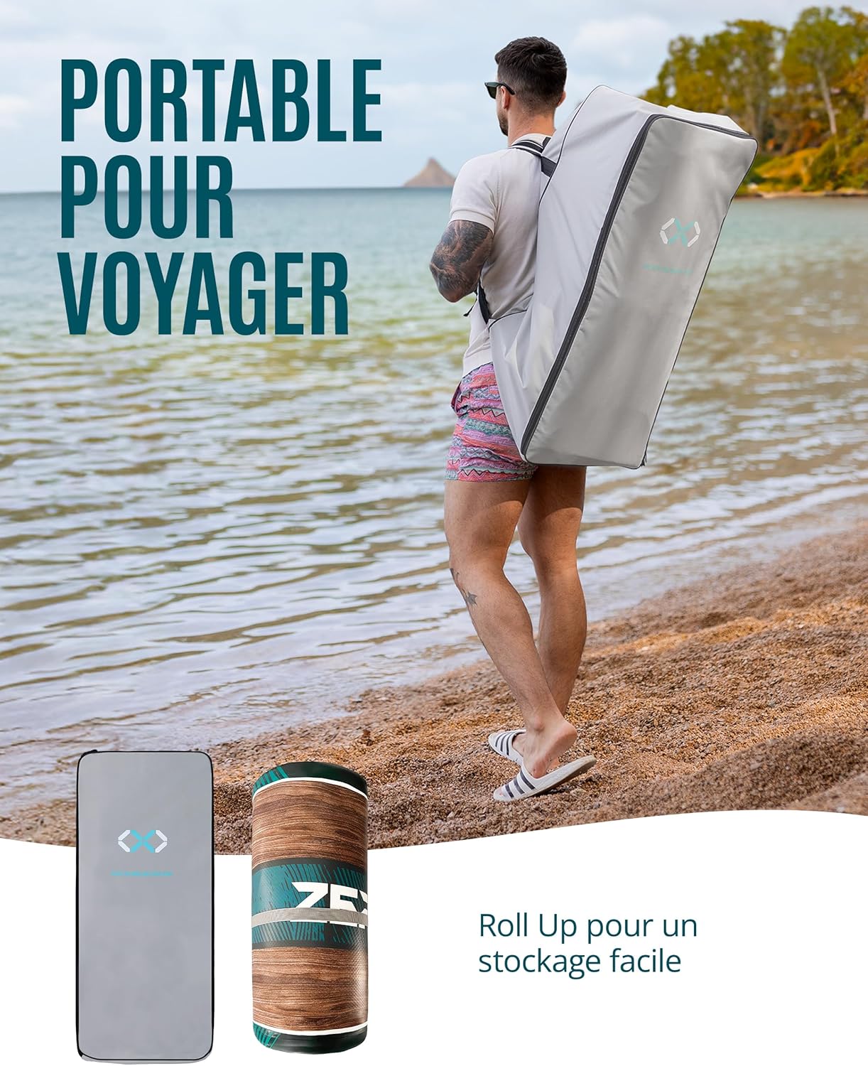 ZLX Paddle Gonflable Adulte 2 Place Stand up Paddle Gonflable avec Accessoires Sup Board pour Les Adolescents et Les Adultes de Tous Les Niveaux de compétence, Kayak/Bateau avec siège 10'6" x 33"