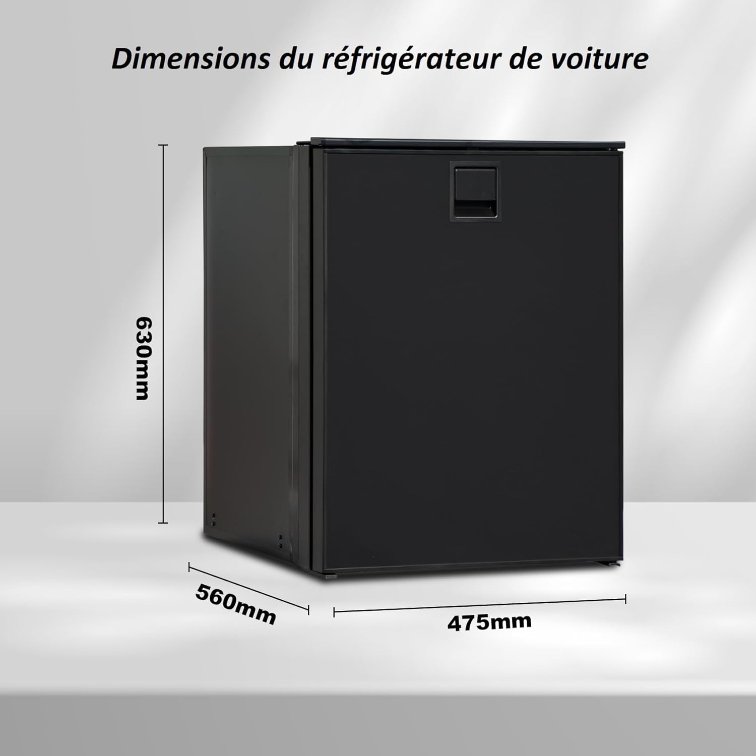Techomey Frigo Compression 12V, 85L de Voiture, Congélateur 12V/24V, Frigo à Compresseur, pour Voiture, Camion, Camping car, Caravane, Fourgon, Van Aménagé, Noir