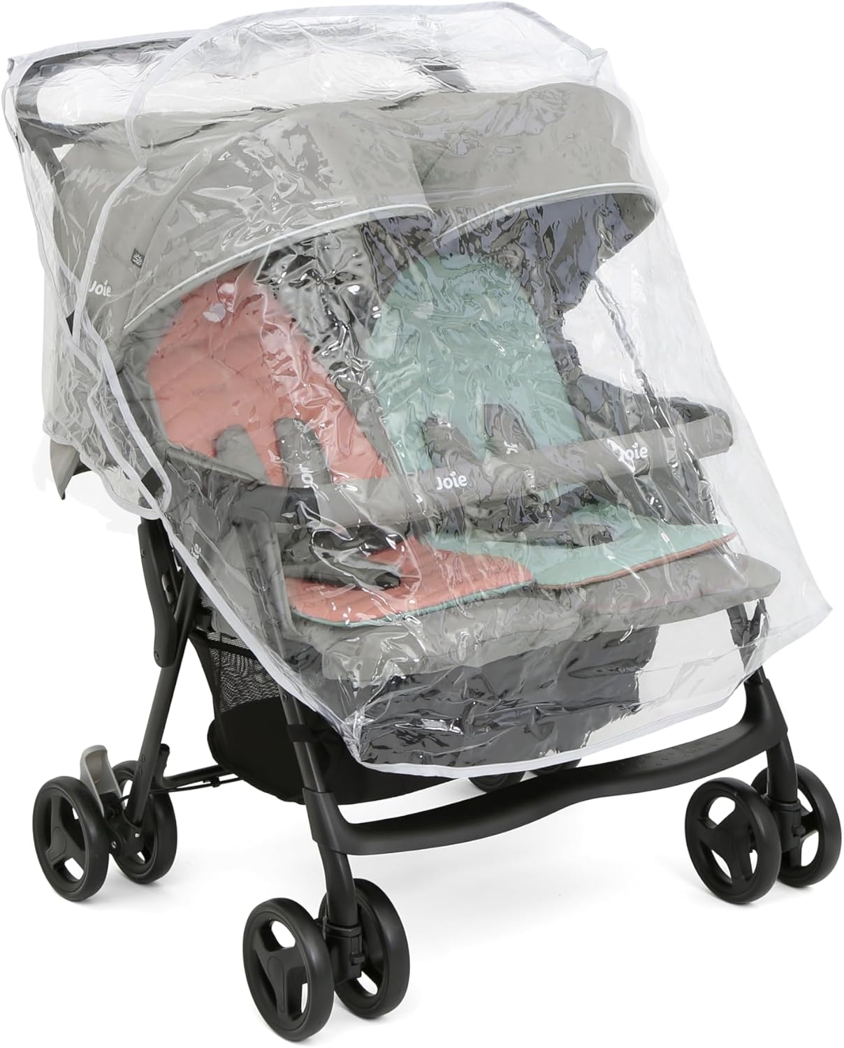 Joie - Aire™ Twin - Poussette Double - Sièges Inclinables Indépendants - Harnais 5 Points - Suspension 4 Roues - Pliage Facile Et Compact - Capotes UPF 50+ - Dès la Naissance