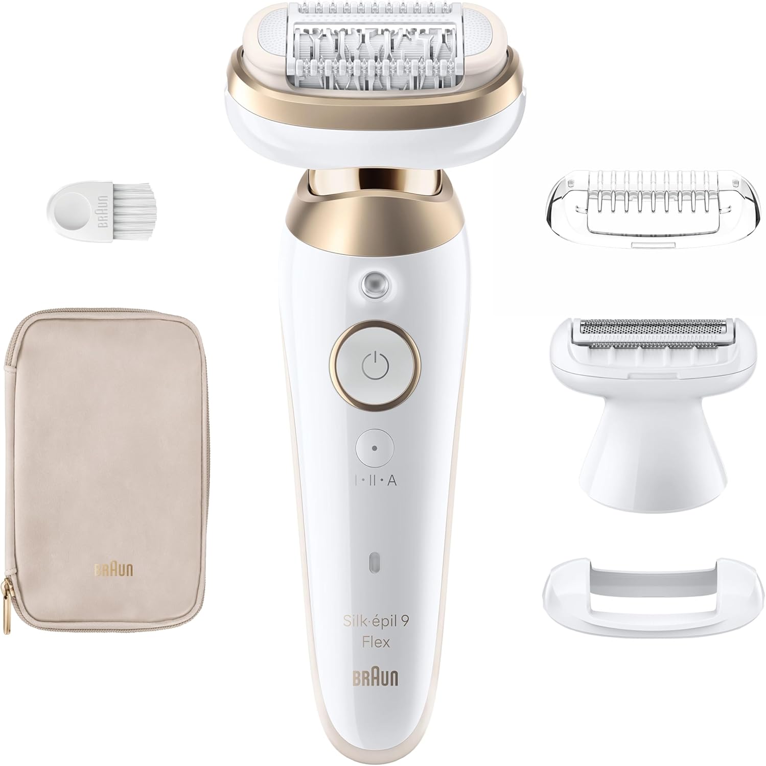 Braun Epilateur Electrique Pour Femmes Silk-épil 9 9-041 3D, Tête Flexible 360°, Etanche, Sans Fil, Kit D’Epilation Avec Tête De Rasoir, Sabot Tondeuse, Rouleaux Massage, Pour Tondre Et Raser
