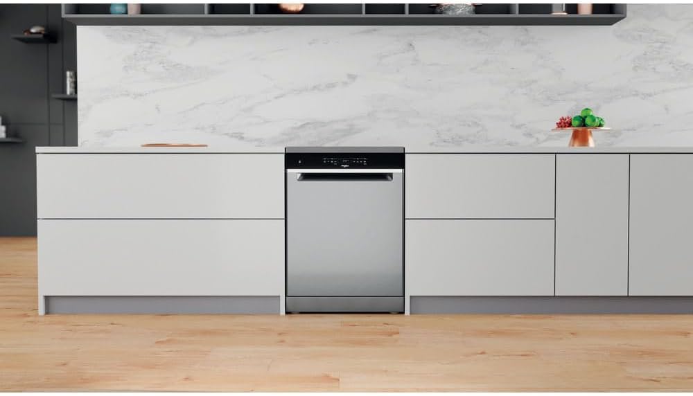 Whirlpool Lave-vaisselle, couleur inoxydable, grande capacité – WFO 3T141 X