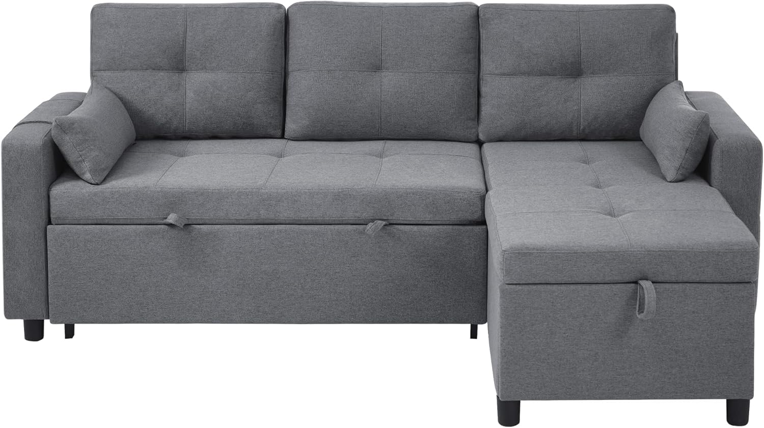 Canapé Convertible en Forme de L,canape lit 2 Places Convertible Gris,canapé 3 Places lit gigogne avec Fonction Couchage,équipé d'un Espace de Rangement