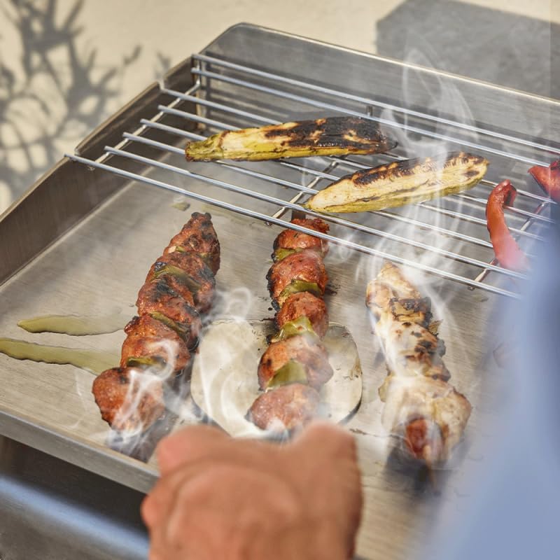 BRASERO plancha Silvia Evo 4 feux, inox 84x34cm, 10,6kW, jusqu'à 12 convives