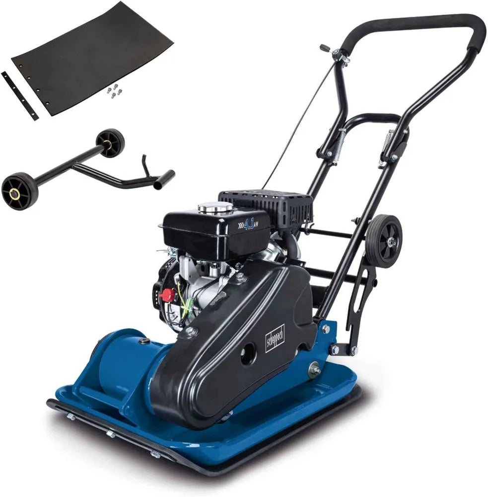 Scheppach Compacteur Thermique HP2300S 5,6 CV, 23 kN, Profondeur 35 cm, 25 m/min, Tapis et Roulettes Inclus