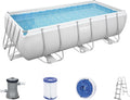 Bestway Ensemble de piscine rectangulaire Power Steel 404x201x100 cm