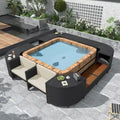 Spa Surround Spa Frame Quadrilateral Outdoor Rattan Sectional Sofa Set