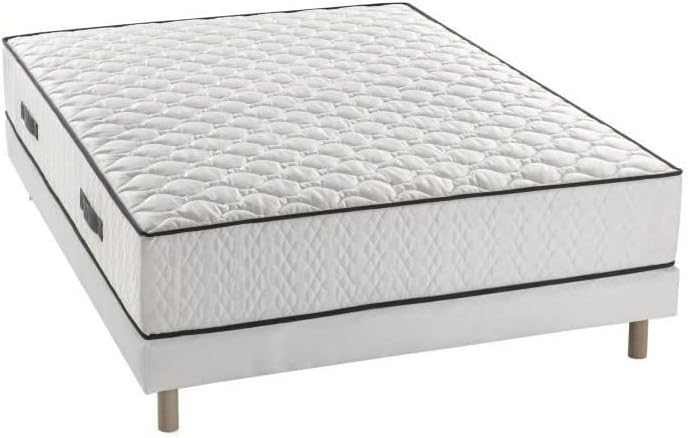 Ensemble Matelas + sommier 140 x 190 - Ressorts - 24 cm - 5 Zones - Equilibré - DETENTE