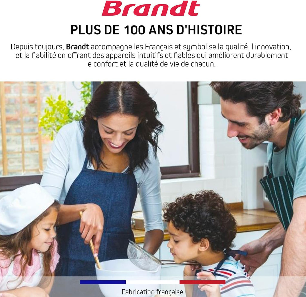 Brandt - BPI6210B - Plaque Induction - Table de Cuisson Encastrable - Noir - 2 Foyers - 3600W - Dimensions Encastrement : 27x49cm - Minuterie Automatique - Fabriqué en France
