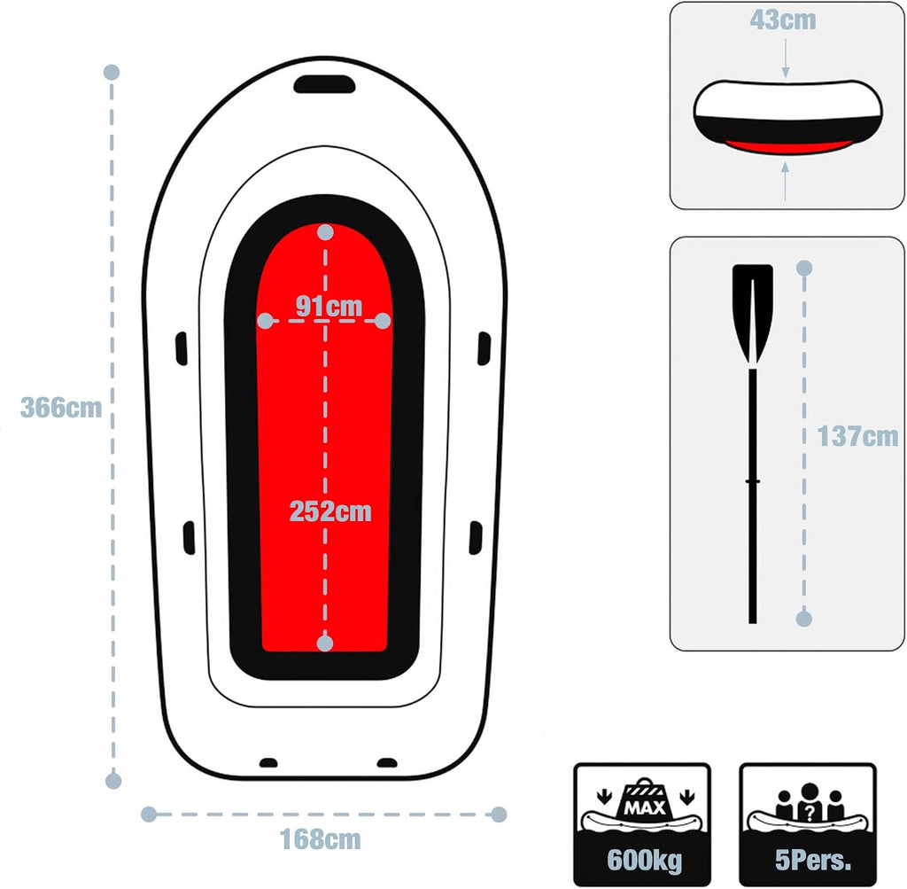 Intex Excursion 5 Bateau 66325NP (gonflé: 366 x 168 x 43 cm)