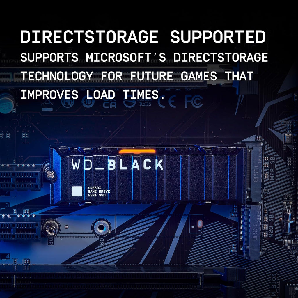 WD_Black SN850X SSD 4 to, Disque SSD Interne avec dissipateur Thermique, Gaming SSD, Haute Performance Disque de Jeu, Lecture jusqu'à 7300 Mo/s, écriture jusqu'à 6,600 Mo/s, PCIe Gen 4.0 NVMe, Noir