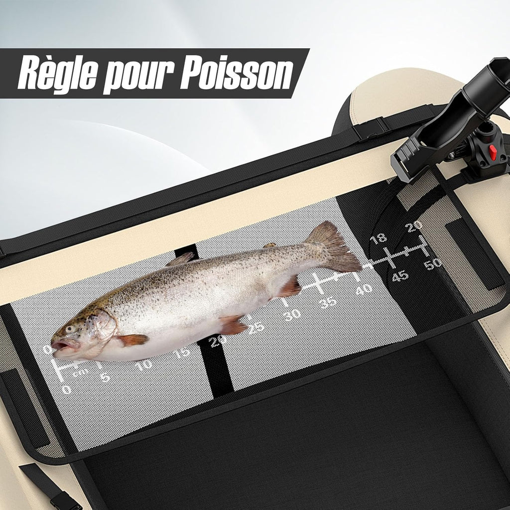 GYMAX Bateau Pêche Gonflable Portable, avec Pagaie, Règle à Poisson, Porte-Canne, Palmes, Pompe, Poches de Rangement, Tansport Pratique avec Bandoulières
