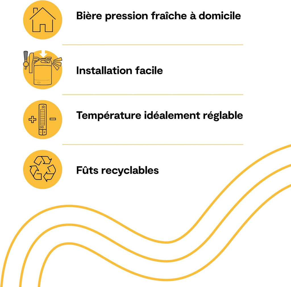 PerfectDraft – Pack Tireuse À Bière + 1 Fût Kwak Blonde 6L – Machine Pression À Domicile – Refroidissement À 3°C – 30 Jours Fraîcheur – Écran LED Température – Idée Cadeau Amateur Bière