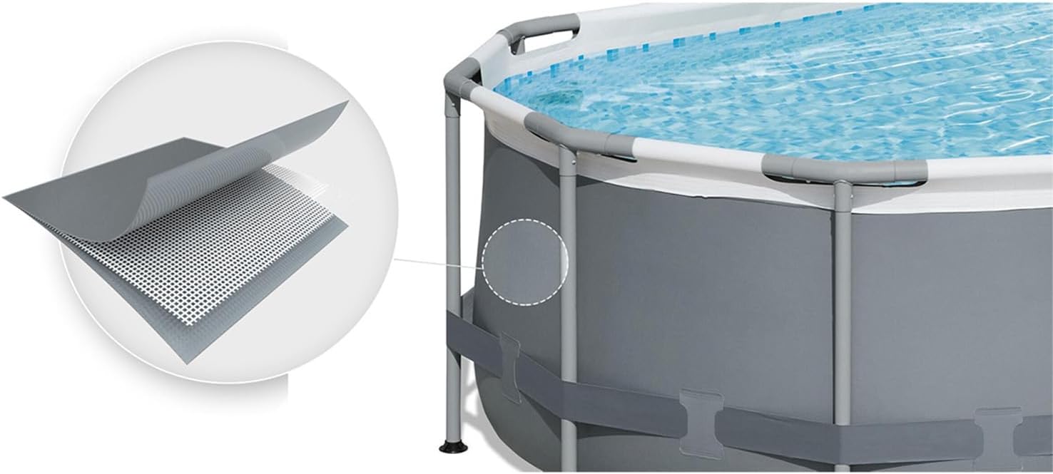 Bestway Power Steel 56088 Kit piscine avec pompe filtrante Gris ovale Bleu 427 x 250 x 100 cm