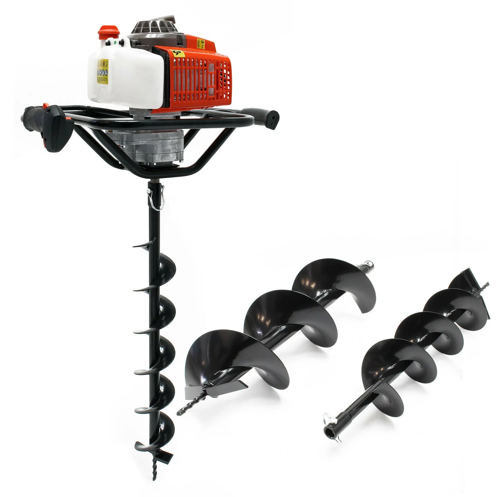 Tarière thermique en set 63,3 ccm 3 cv foret 100 mm 150 mm 200 mm perceuse sol 16_0001568 -