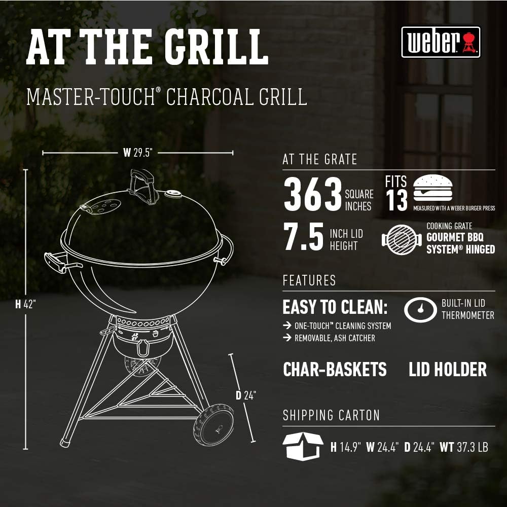 Weber Master-Touch 14516001 Barbecue au charbon de bois, bleu océan profond