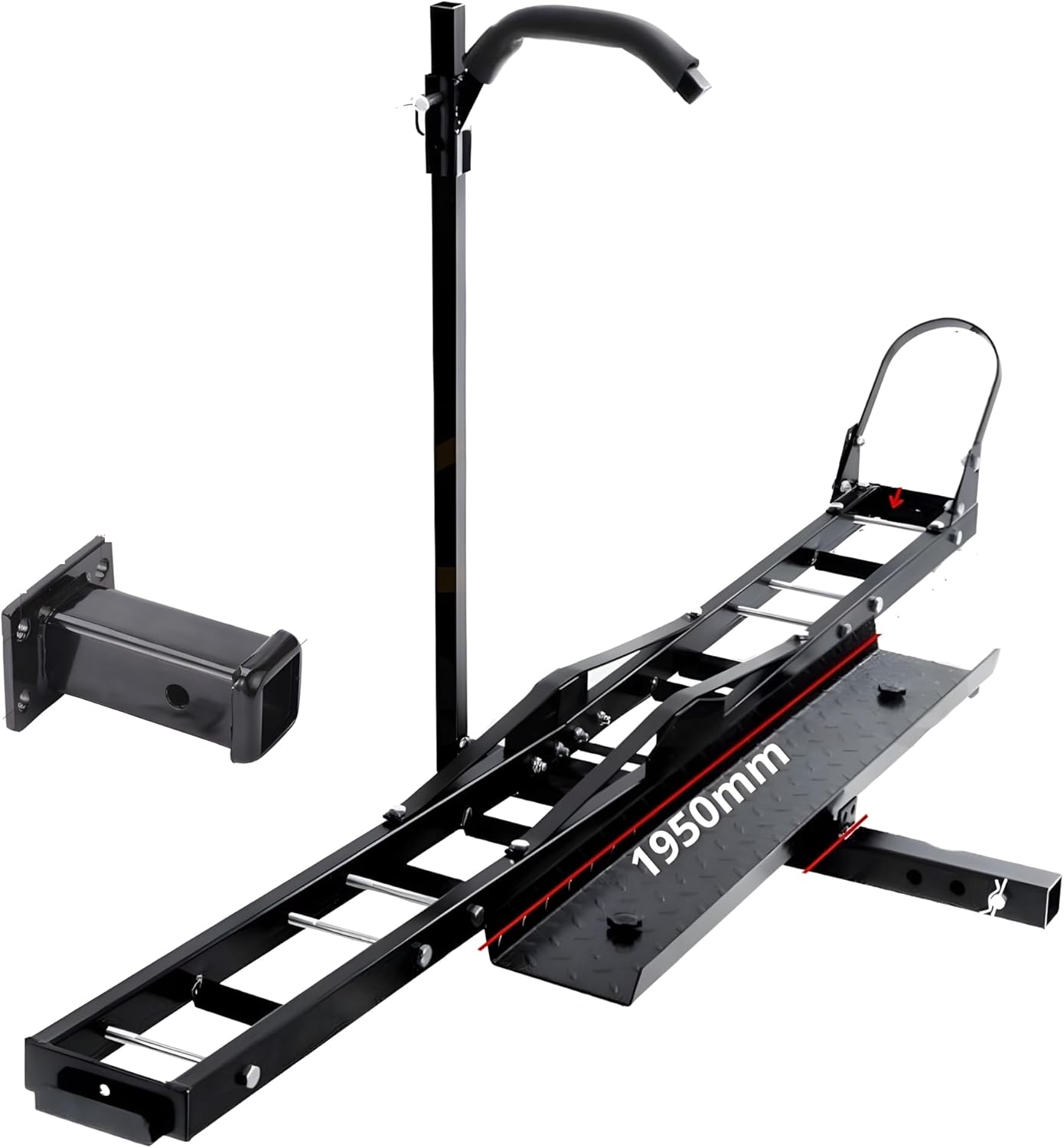 Porte Moto Attelage Scooter avec Rampe de Chargement 227kg + Adaptateur 2'' 83x56mm