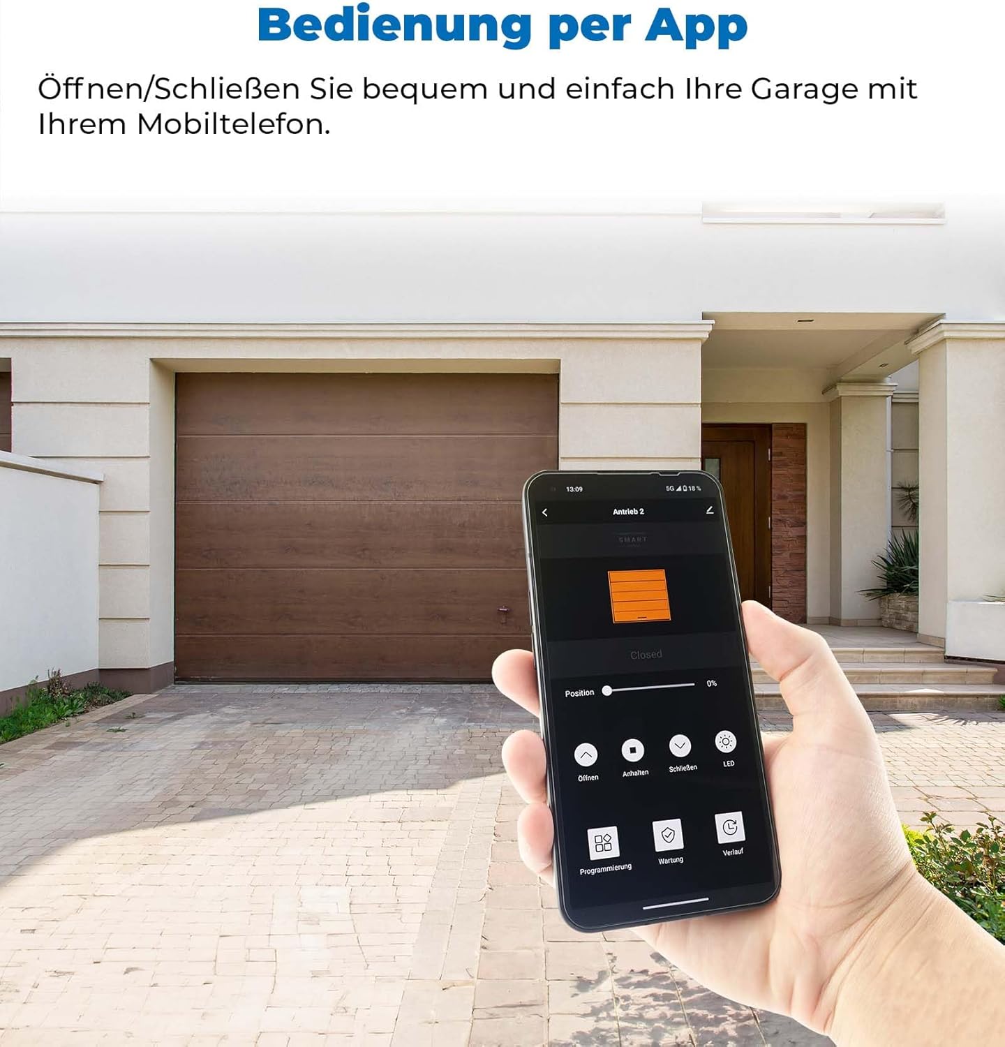 Schartec Prime 1500 WiFi Motorisation de porte de garage avec WLAN incl. rail ouvre-porte de garage intelligent Set d'ouvre-porte intelligent Motorisation de porte de garage pour porte basculante et