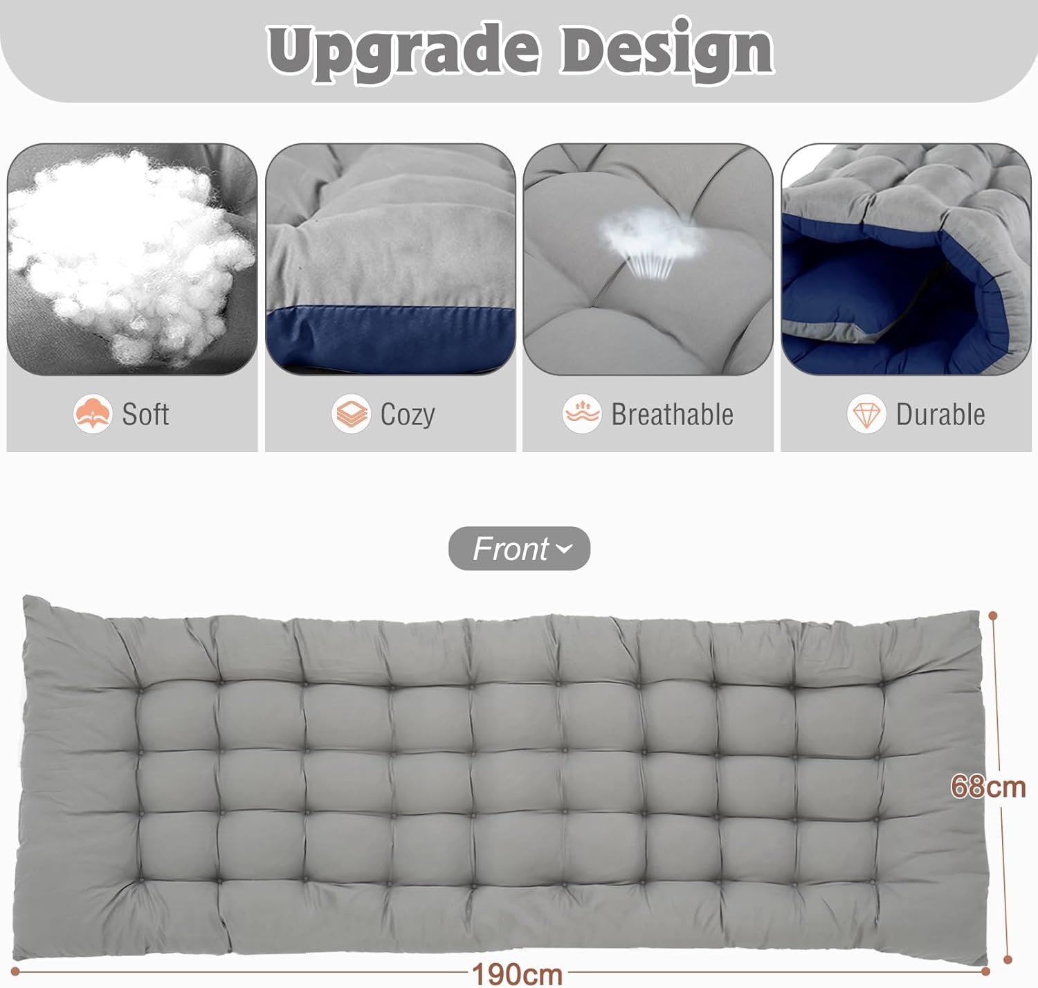 MOPHOTO Chaise Longue Pliable pour Jardin avec Matelas, Dossier et Repose-Pieds réglables, Chaise Pliante Portable pour intérieur et extérieur, Chaise Longue pour Bronzer(1 Paquet)