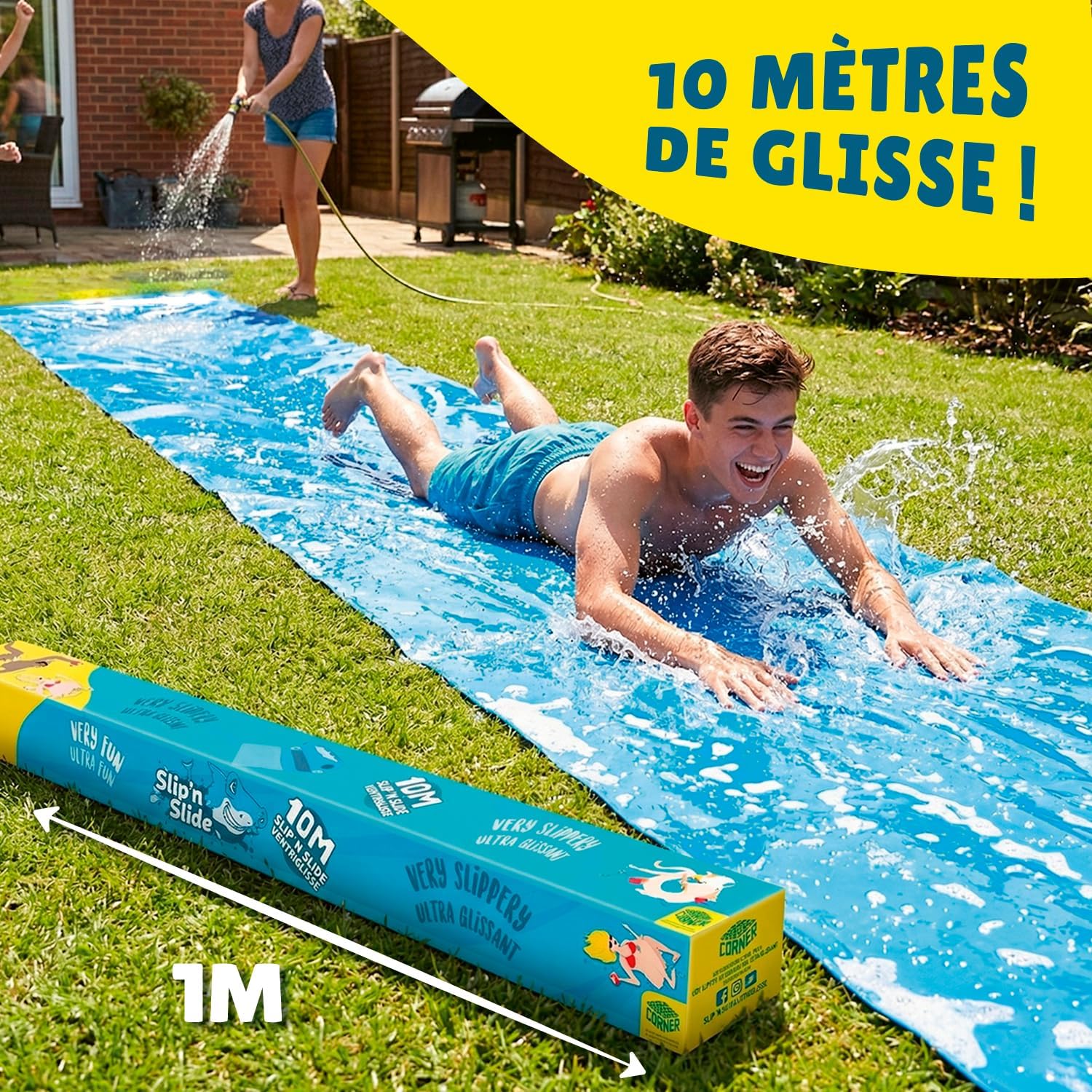 Ventriglisse Géant XXL Officiel 10 Mètres | Tapis de Glisse Qualité Premium | Slip'n Slide | Jeu Eau Plein Air | + Epais | + Rigide | + Rapide | 100% Fun | House Party | Eté | OriginalCup