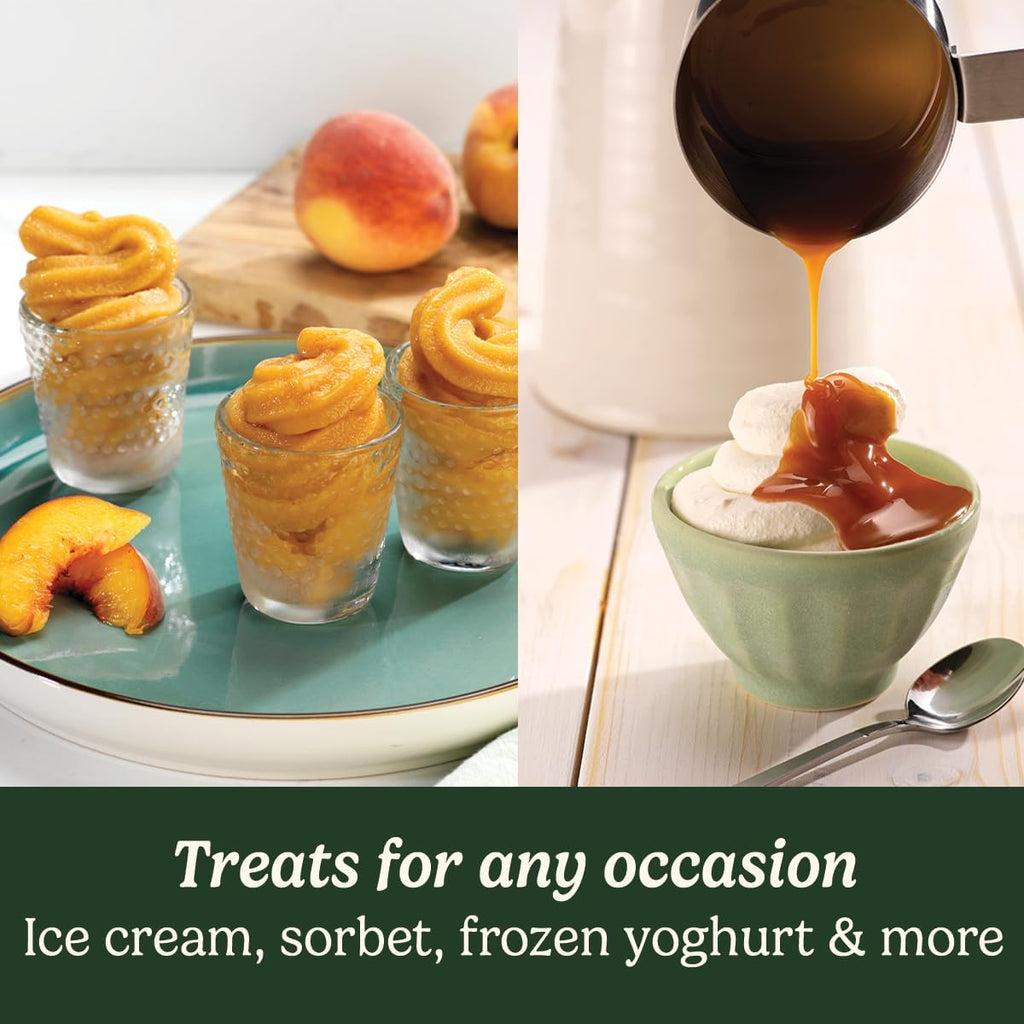 Cuisinart Sorbetière | machine à crème glacée, yaourt glacé, gelato, sorbet, sans produits laitiers | Distributeur de garniture | facile à utiliser | 1.42L fait 6 portions | Prêt en 20mins | ICE48U