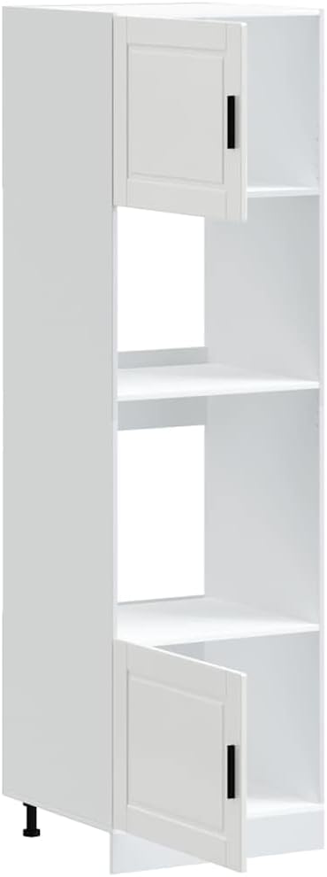 vidaXL Armoires de Four 2 pcs Porto Blanc Bois d'ingénierie, unité de Four, Armoire de Four de Cuisine, unité de Base de Four