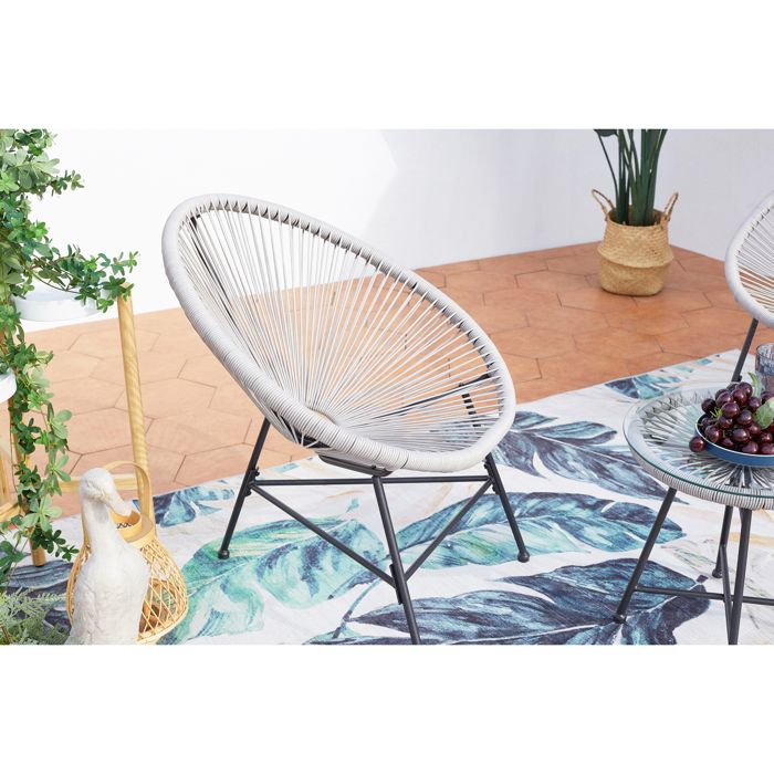 ACAPULCO - Ensemble de 2 fauteuils et table basse vert