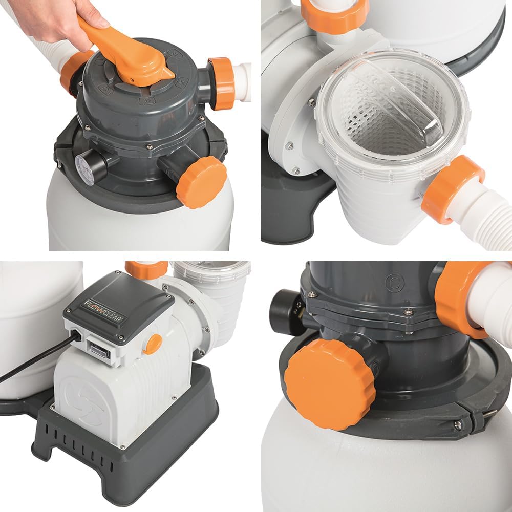 Bestway - Filtre à sable Flowclear - 7,571 m3/h - Pour Filtrer l'eau de piscine
