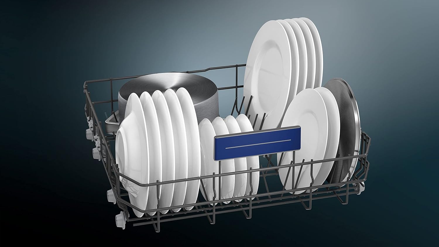 Siemens SN43ES14VE, iQ300 Lave-vaisselle intelligent, lave-vaisselle sous meuble avec tiroir à couverts, 60 cm, ouverture automatique de la porte grâce à AutoOpen dry, particulièrement silencieux avec
