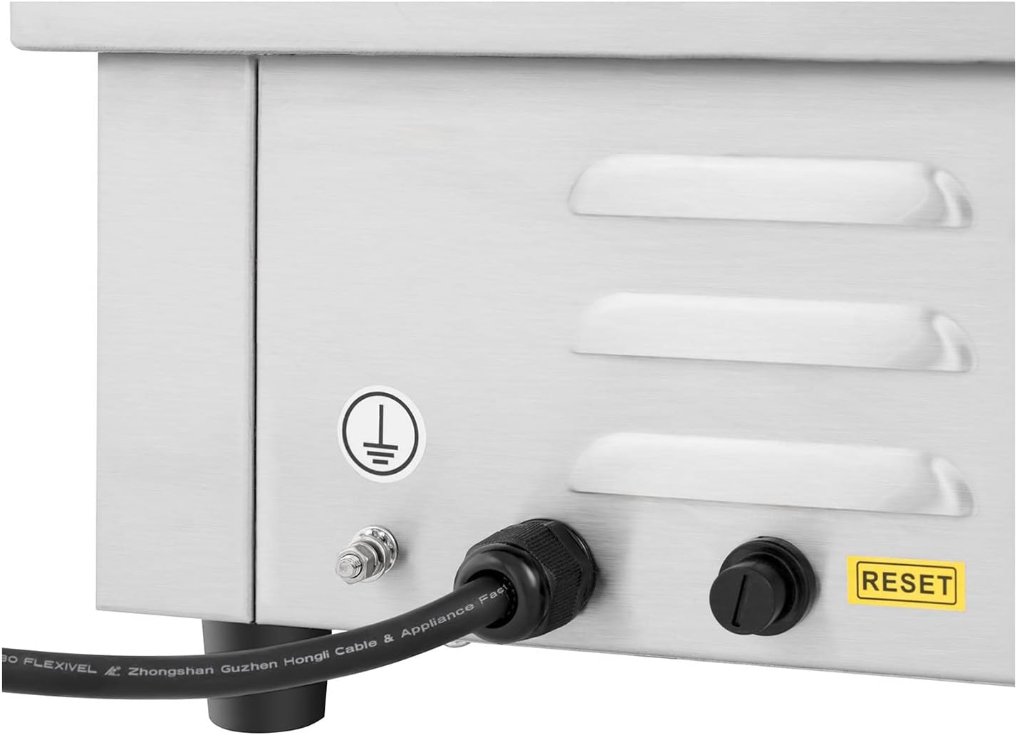 Royal Catering Plancha Électrique 2 Feux 73 x 40 cm, 2 x 2 200 W, 730 x 400 mm, Lisse Professionnelle en INOX pour Restaurant De Table Double Commerciale pour barbecue, snack-bar, Extérieur