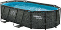 Summer Waves Piscine Tubulaire Active Frame Pool Effet Chevron Ovale 4,24 x 2,50 x 1,00 m