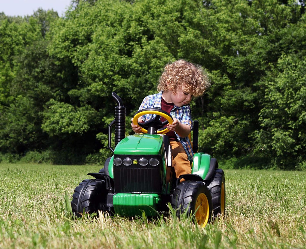 Peg Perego John Deere Ground Force 12V + remorque, vert/jaune, enfants