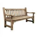 Banc de jardin en bois avec dossier et accoudoirs 150x62x88 cm - bois naturel - style extérieur traditionnel