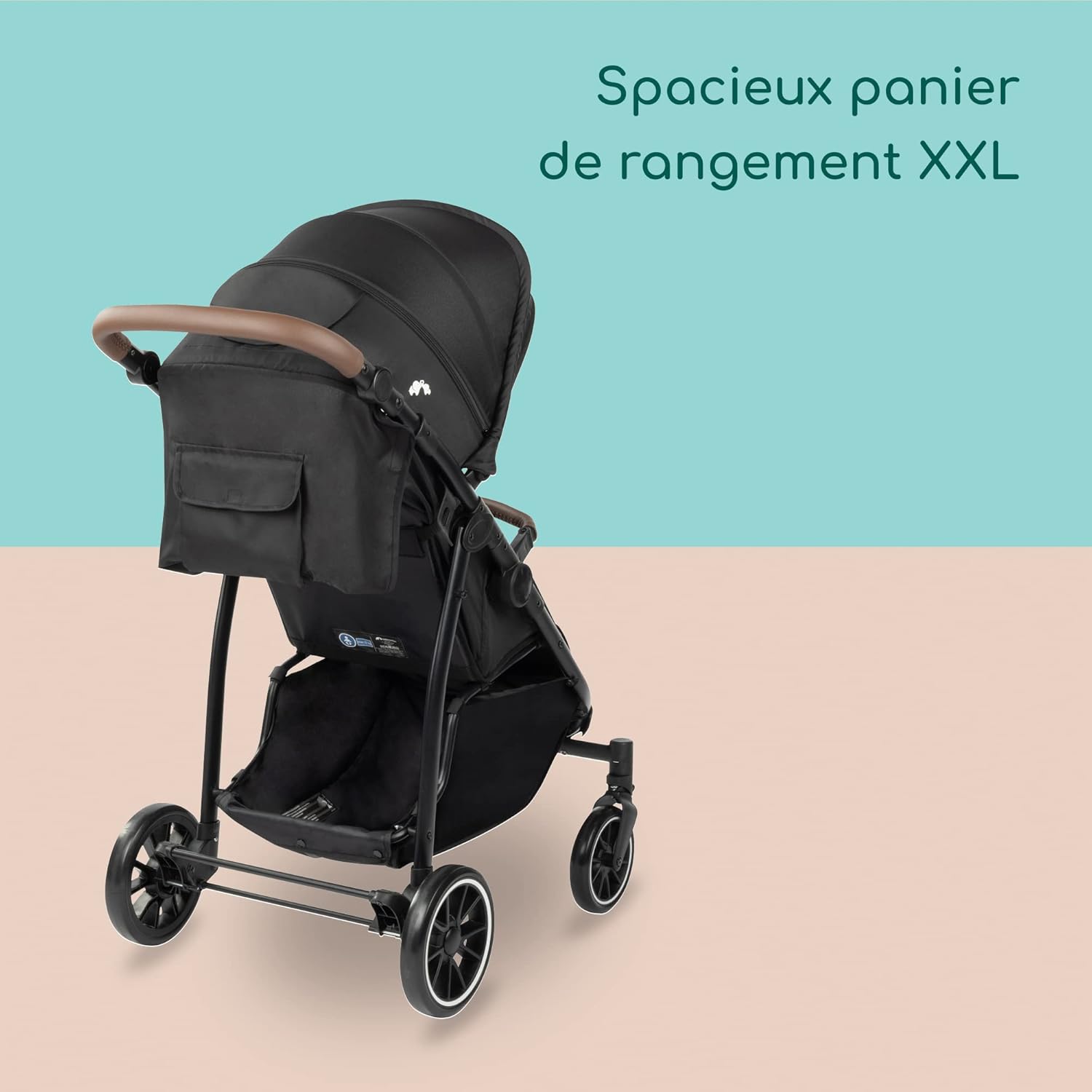 Bebeconfort Ingenious, Poussette canne compacte, Poussette confort avec position allongée , De la naissance à 4 ans env., Jusqu'à 22 kg, Major Black
