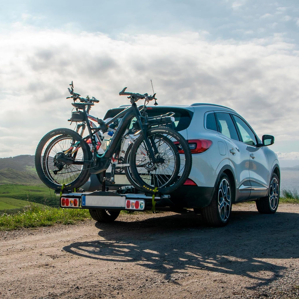 GO BIKER Porte-Vélo sur Attelage - Modèles 2 à 4 Vélos - Gamme Complète Boule de Remorque - Supporte 15 et 30 kg/Rail - Châssis Acier/Aluminium - Tous Types de Vélos - Antivol - E-Bike (E-Trek)
